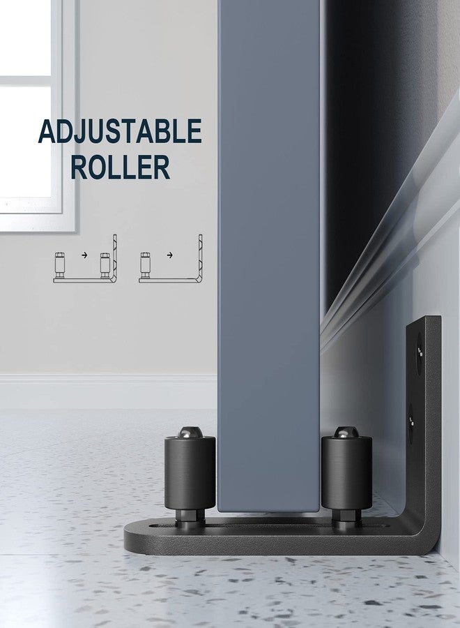 EaseLife Sliding Barn Door Bottom Floor Guide,Ball Bearings Adjustable Stay Roller,Wall Mount System,Flush Flat Bottom Design,2 Assemble Setup Options,Fit All Size Door,Black,4 Pack - Image 4